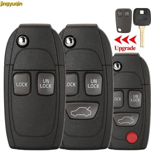 Jingyuqin Remote Car Key Fob Shell For Volvo C30 C70 D30 S40 S60 S80 V50 V90 XC60 XC70 XC90 Modified 2/3/3+1 Buttons NE66 Blade
