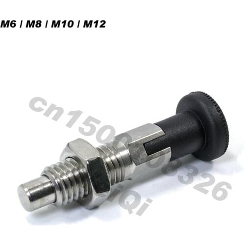 Wholesales! Index plungers , index bolts, stainless steel,without nut,plastic knob ,rest position type ,coarse thread M6M8M10M12