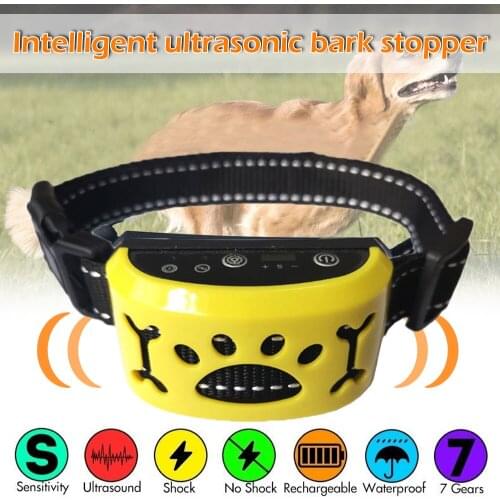 Dog Anti Bark Collar No Barking Remote Dog Shock Deterrent Electric Stop Barking Vibration Dog Collars Shock Training Supplies
