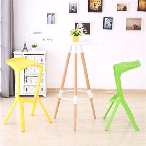 Nordic Living Room Restaurant Plastic Bar Stool Simple Hotel Office High Foot Barstool Creative Counter Front Desk Pub Stools