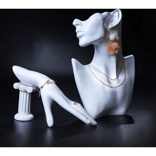 Modern Figure Statue Jewelry Jewelry Display Stand Portrait Model Necklace Earring Storage Rack Home Decoration Ornaments Resin