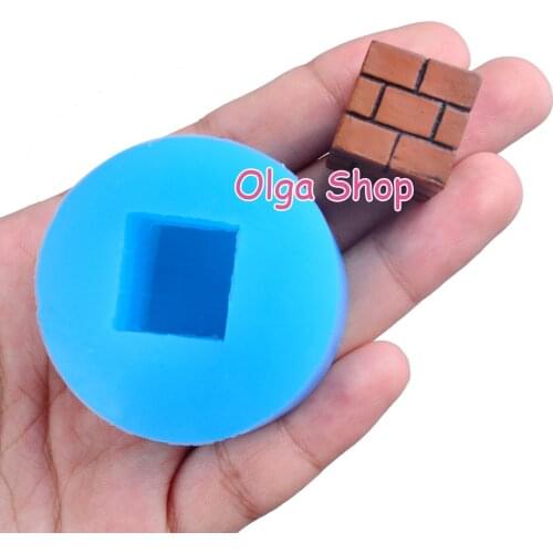 PYL819 17.5mm x 17.5mm x 17.5mm Bricks Silicone Mold Fondant Cake Decoration Candy Resin Clay Earrings Necklace Craft Soap