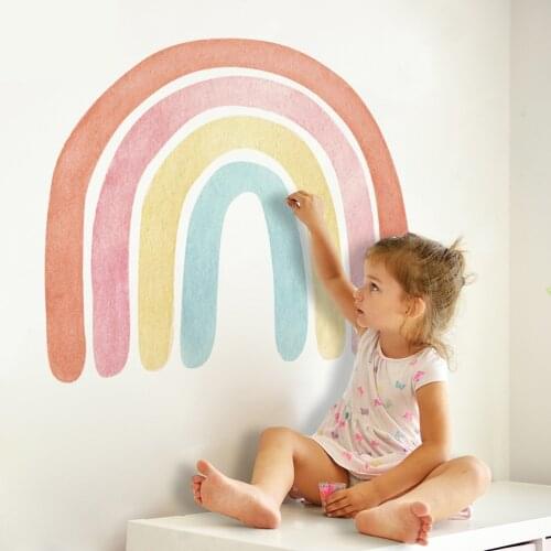 Rainbow Heaven Wall Stickers for Baby Nursery Bedroom Wall Decor Removable PVC Easy Peel and Stick Wall Art Kids Decals