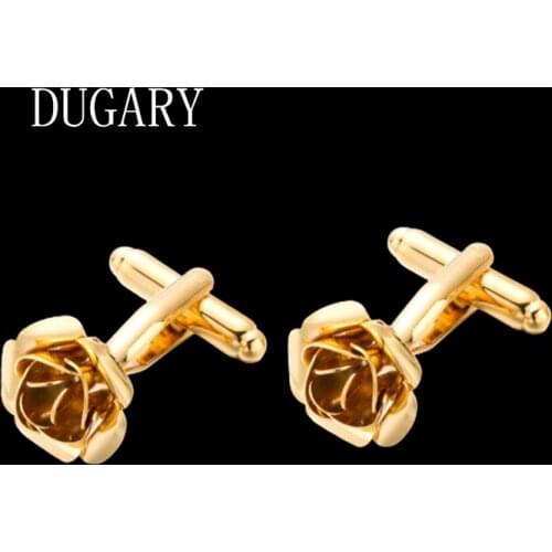 DUGARY Luxury shirt cufflinks for mens Brand metal Flowers cuff buttons cuff links gemelos High Quality wedding abotoaduras