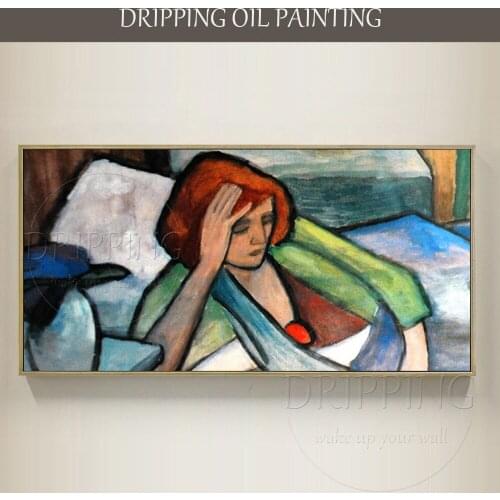 Artist Handmade Gabriele Munter Oil Painting on Canvas Impressionist Lady Portrait Gabriele Munter Oil Painting for Decoration