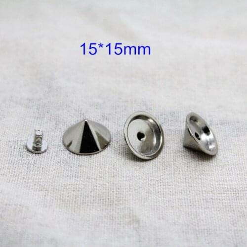 50 Set Silver Cone Rapid Rivet Studs,15*15mm Rock Spike Rivets,Fashion Pointed Rivet For Leather Crafts,Punk DIY Rivets