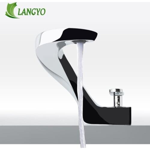 LANGYO Faucet Bathroom Contemporary Design Single Handle Mixer Waterfall Hot and Cold Water Taps For Basin of Bathroom F8151-1