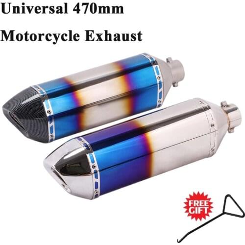 Universal 51mm Motorcycle Exhaust Pipe Escape Modified Motorbike 470mm Muffler DB Killer For CBR500 Ninja 400 Z1000 GSR750 Z750
