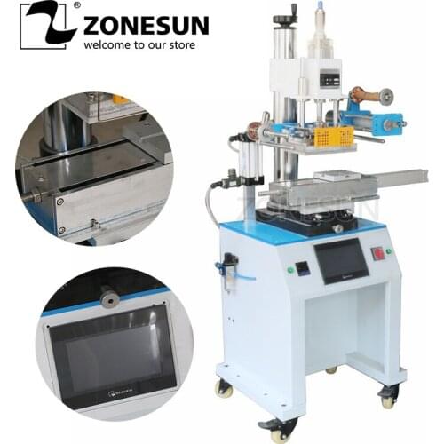 ZONESUN ZY-819R 150*230mm Customized Round or Cap Cosmetic Bottle Hot Foil Stamping Embossing Machine Heat Press Machine