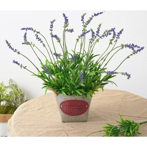 1pc Lavender Simulation Green Plant Branch Artificial Plastic Fake Flower Plants Wedding Party Home Festival Potted Decoration
