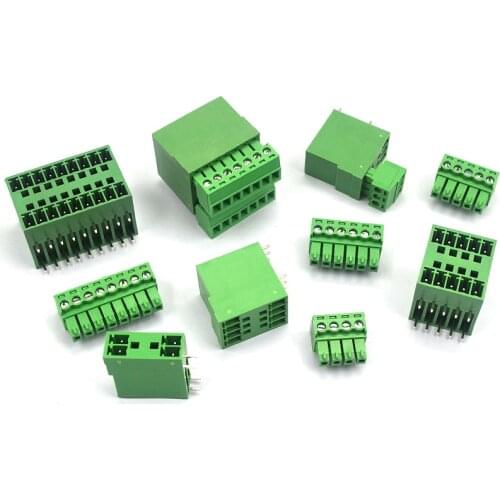 1set / sets 15EDGRH 3.81mm, PCB plug-in terminal, double-layer plug-in terminal, double-row bent pin seat with plug RH3.81