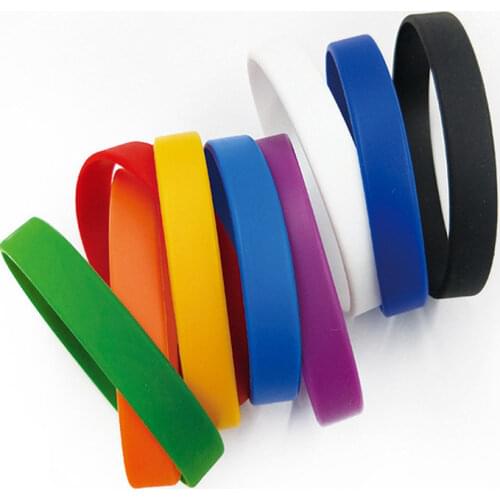 1 Piece Silicone Custom Bracelets 10 Colors Rubber Wristbands Soft 20cm Wristands Bileklik Pulseira