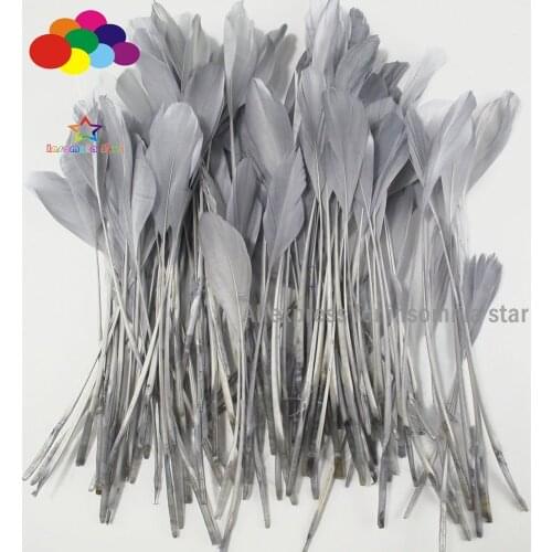 15-20cm Gray goose feather plumes for wedding hat headwear accessories craft wholesale