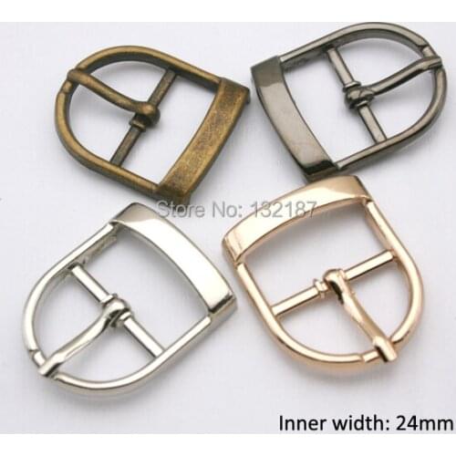 20pcs/lot DIY 24mm metal shoe buckle belt pin buckle bag garment buckle silver/black/bronze/gold free shipping BK-003
