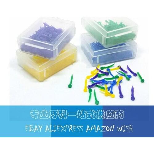 400pcs/set Dental Plastic Wedges Arc Concave Design with End Circular Hole 4 size
