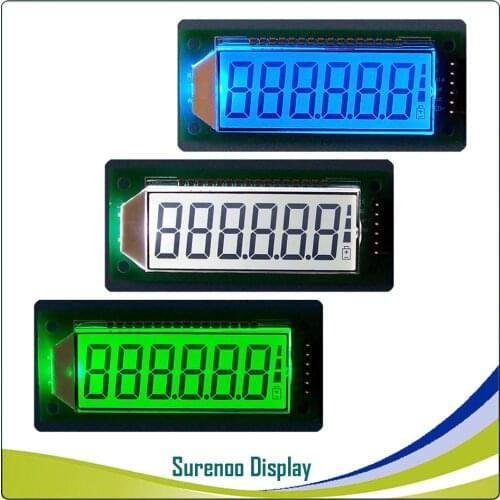 6-Digit "8 8 8.8.8.8" 7 Segment Digital 5V LCD Module Display Screen Panel build-in HT1621 Controller w/ Backlight