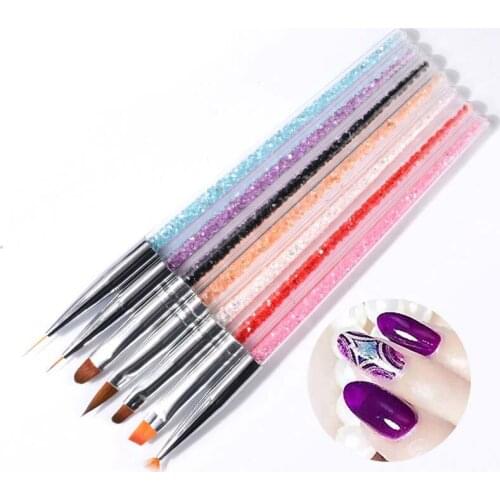 7Pcs/Set Painting Dotting Brushes Pen Set Nail Art Design Brush Pen For Flower Design Line Liner Stripes Manicure DIY Tool Kits