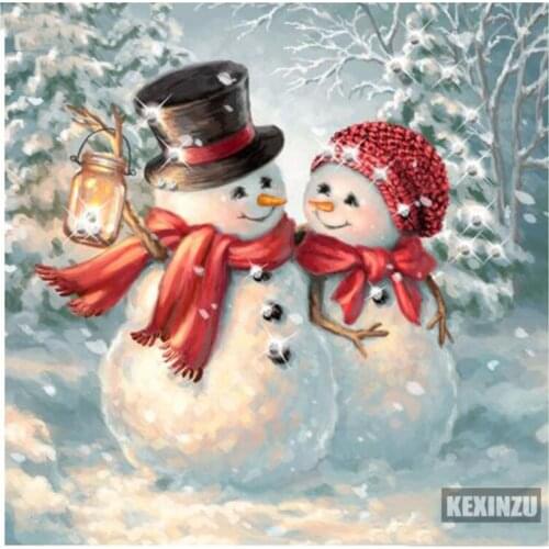 New 5D DIY Full Square,Round Resin Diamond Painting "Snowman lights" 3D Embroidery Rhinestone Cross Stitch Home Decor Gift