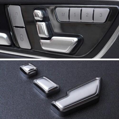 Car Styling Seat Adjust Button Cover Sitcker For Mercedes Benz A B C E Class W204 W212 GLA X156 Cla C117 GLE W166 ML GL GLS X166