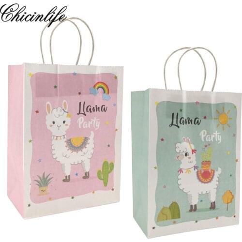 Chicinlife 5Pcs Alpaca Llama Paper Candy Boxs Gift Bag Happy Birthday Party Wedding Decorations Baby Shower Supplies