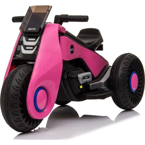 Childrens Electric Motorcycle 3 Wheels Double Drive Pink