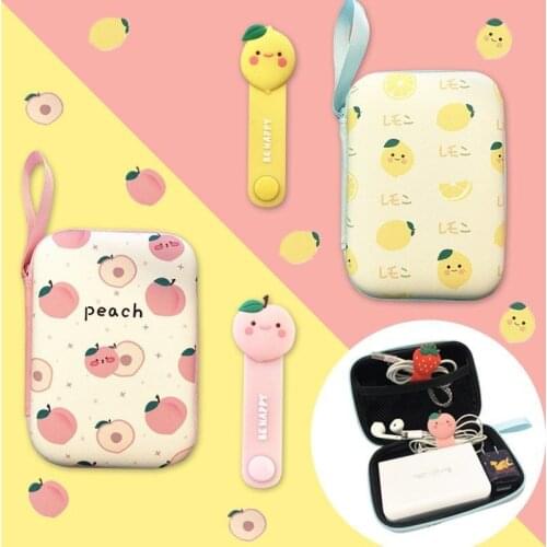 9.5cm*13.3cm Earphone Box Zipper Bag Cartoon Pattern Headphone Headset Carry Case Storage Bag Pouch