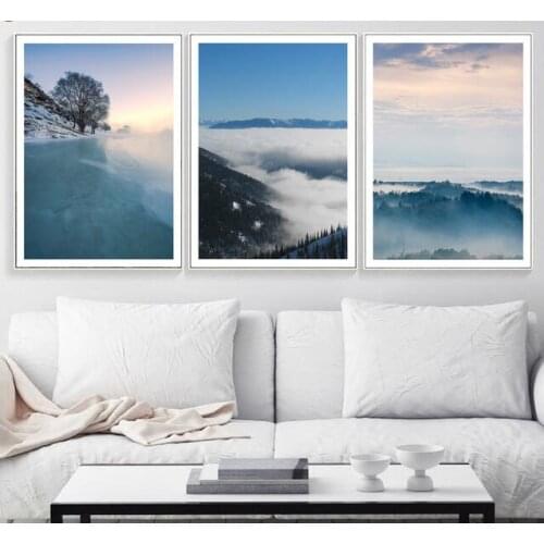 Mountain Forest Landscape Canvas Painting Nordic Poster Wall Art Posters And Prints Wall Pictures For Living Room Decor Unframed