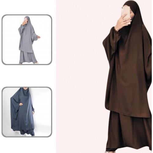 Classic Stylish Hooded Dress Pockets Pants Retro Robe Pants Set Mid-Calf Ladies Clothing