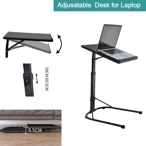Foldable Computer Table Adjustable &Portable Laptop Desk Rotate Laptop Bed Tablek 43*43CM