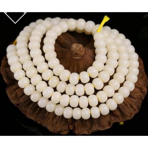 Bodhi root 108 hand string bracelet loose beads accessories high density and white diy Buddha beads necklace material