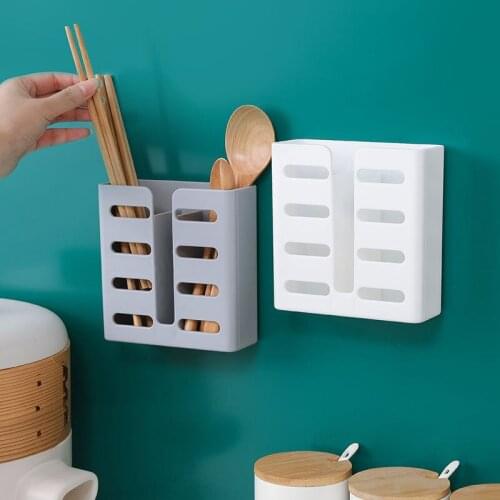 Chopsticks Cage Kitchen Wall-Mounted Household Chopstick Holder Multifunctional Plastic Drain Chopsticks Basket Chopsticks Cage