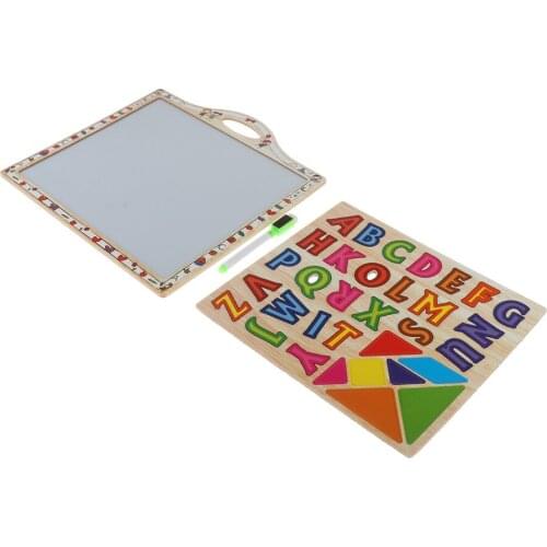 Magnetic Letters for Kids/Toddlers, Magnetic Whiteboard & Chalkboard with Marker, ABC Magnets Alphabet Letters Learning Set