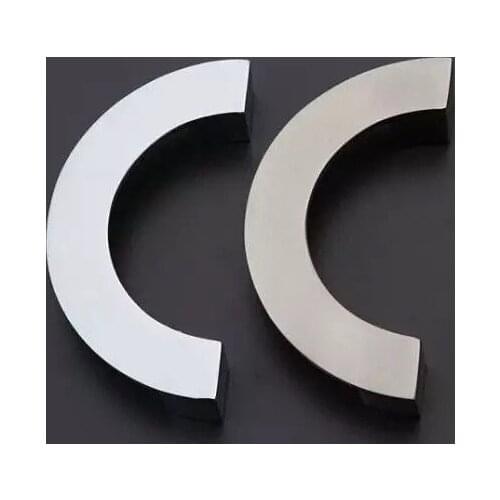 Xipeiyi Modern Style Furniture Handles Cabinet Wardrobe Door Handle Closet Drawer Knob Pull Silver Semicircle Knobs Pitch 96/128