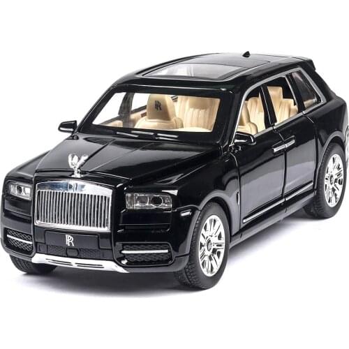 1:24 Rolls Royce Cullinan Alloy Car Model Large Size Simulation SUV Metal Car Model Light Sound Pull Back Scale Car Miniatur Car