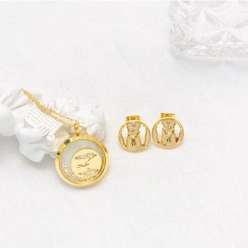 Stainless Steel Set Necklace Mama Family Heart Necklaces Silver Gold Color Love Boy Girl Pendant Jewelry Women Christmas Gift