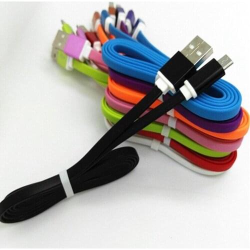 200pcs/lot New 1M Micro V8 TPE aluminium alloy 2A Fast Charger flat noodle usb data Cable for samsung s6 s7 s4 s3 htc lg sony