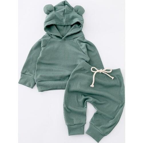 2021 Autumn New Baby Long Sleeve Clothing for Girls Kids Hoodie Top + Pants 2 Pcs Sets Baby Boys Clothes Newborn Infant Outfits