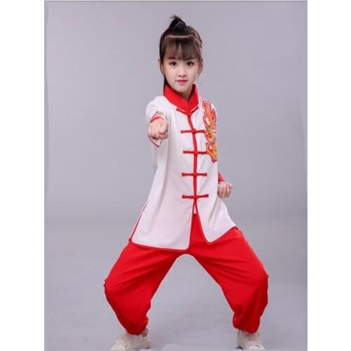 New Shaolin Martial Arts Stage Performance Girl Boy Kung Fu Costume Traditional Chinese Wushu Clothing Kids Tai Chi Uniform