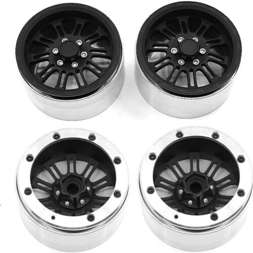 4PCS Metal 2.2 Beadlock Wheel Rim 12-Spoke Wheel Hub for 1:10 RC Crawler Axial SCX10 II 90046 AXI03007 TRX-4 Tamiya MST