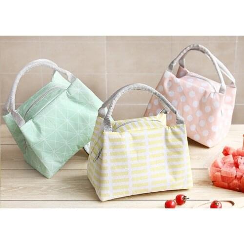 Portable lunch bags insulated cooler zipper lunch bag outdoor travel picnic thermal bag kitchen storage WB360