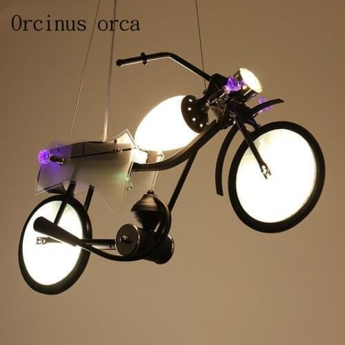 Industrial air chandelier creative personality motorcycle chandelier childrens room boys bedroom restaurant Chandelier