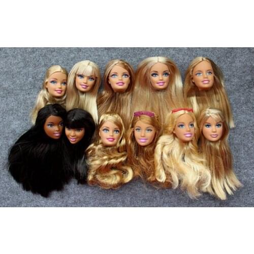 Rare Limited Gold Hair Doll Toy Head Princess Black Skin Doll Good Head Girl DIY Dressing Hair Toys Favorite Collection