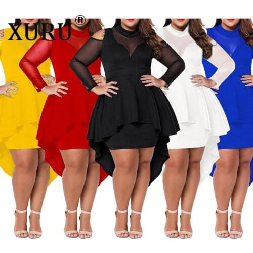 XURU Round Neck Strapless Sexy Gauze Dress