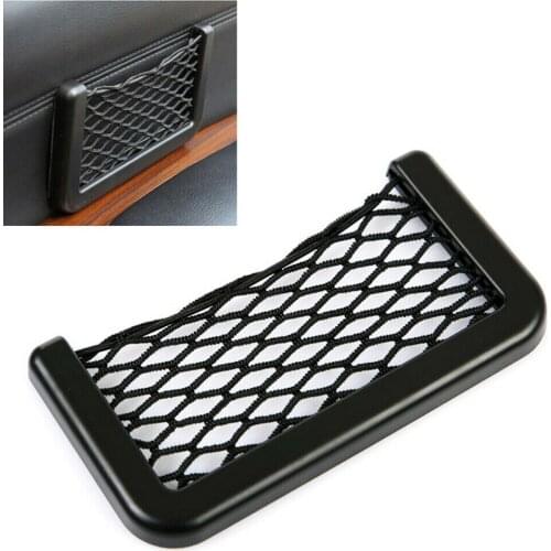 Car Interior Body Edge Elastic Net Storage Mesh Phone Holder Accessories Black