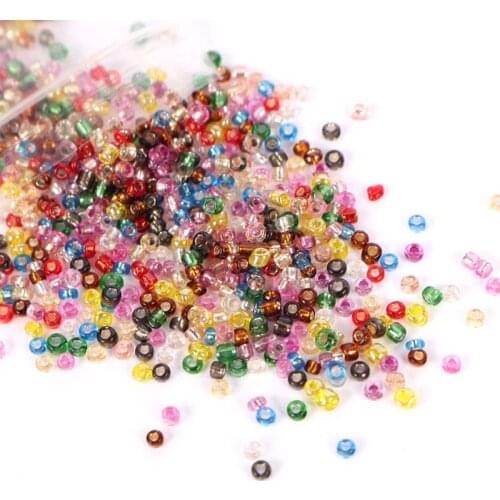 Glass Beads 2mm Tiny Seed Beads for Jewelry Making Approx 800pcs(Multicolor)