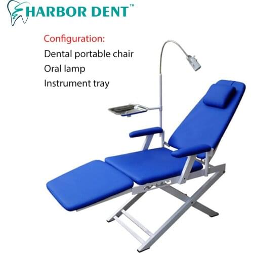 Dental Folding Chair Portable Unit with Air Turbine Unit with LED Oral Light Lamp with Water Flushing Mobile