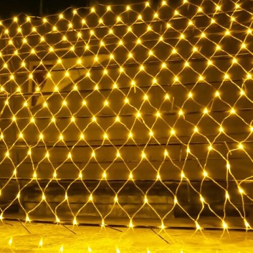 Thrisdar 6X4M 8X10M LED Net Mesh Fairy String Light Christmas Large Net Light Outdoor Garden Wedding Party Mall Decor Mesh Light