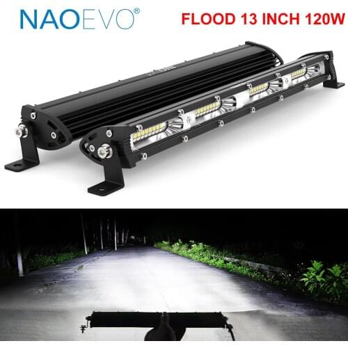 NAOEVO 13" Inch 240W LED Lights Lamp 12V 24V Flood Beam Driving Fog led Bar Light Super Slim For Auto Off Road Lada Niva ATV SUV