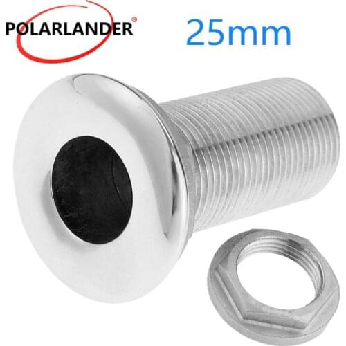 Thru Hull 3/4" Drain Pipe Tube Fitting Accessories 316 Stainless Steel For Marine Water Drain Silver Hardware Connector