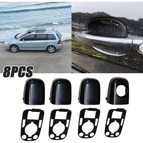 8PCS ABS Door Handle End Cap Cover For Peugeot 307 For Citroen C2 C3 Door Handle